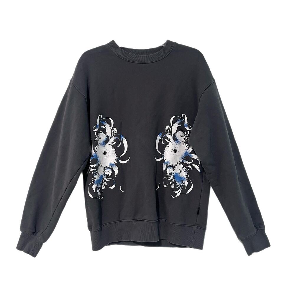 BTS Sweatshirt Men XL Gray Black Swan Graphic Print Fleece Lined 100%Cotton RARE